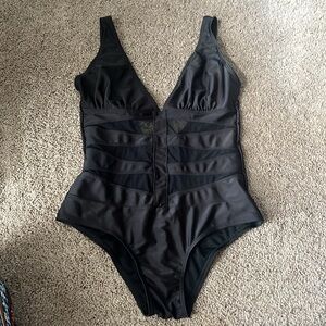 Diana’s secret size large black, one piece, sheer middle swimsuit